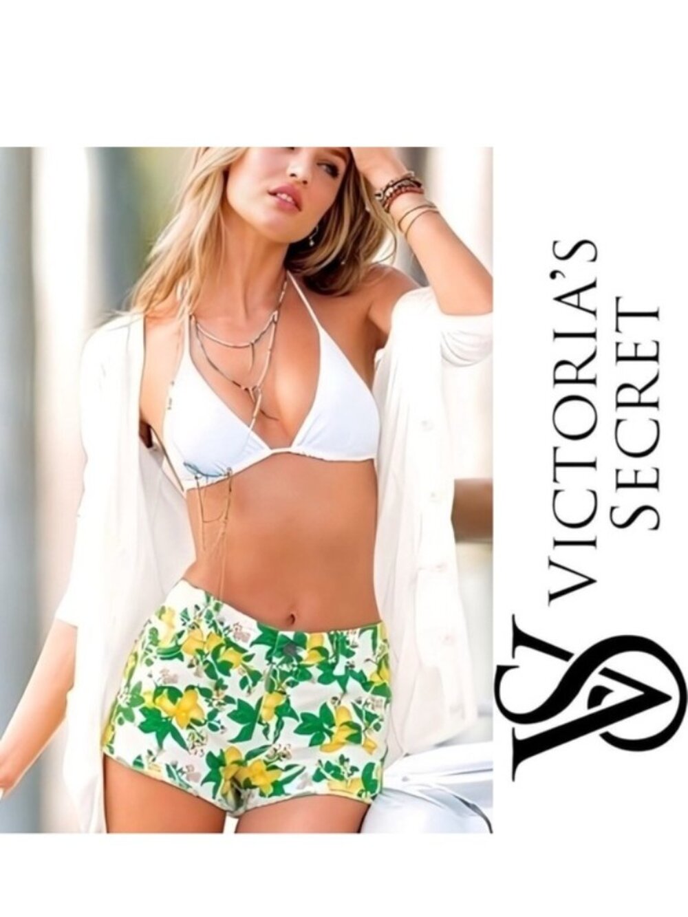 Victoria Secret | London Jean Lemon Print Boyfriend Shorts | Size 6